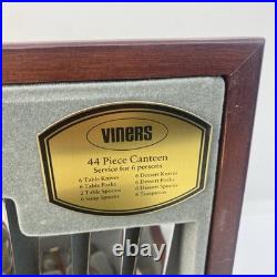 Cased Viners 44 Piece Silverplated Canteen of Cutlery Harley Elelgance