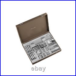 Christofle Albi 30pc Silver Plate Flatware Set (6x5pc) & Chest #0021830 B Nib Fs