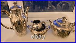 Christofle Art Nouveau 4 piece Tea & Coffee Set'Gallia' 4643 Silver Plated