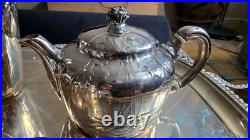 Christofle Art Nouveau 4 piece Tea & Coffee Set'Gallia' 4643 Silver Plated