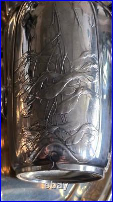 Christofle Art Nouveau 4 piece Tea & Coffee Set'Gallia' 4643 Silver Plated