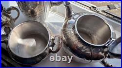 Christofle Art Nouveau 4 piece Tea & Coffee Set'Gallia' 4643 Silver Plated