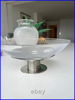 Christofle Crystal Fruit Bowl & Silver Plate 2 Pieces