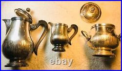 Christofle France Gallia Pattern 3 piece Silver Plate Coffee or Tea set