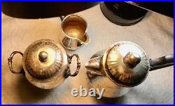 Christofle France Gallia Pattern 3 piece Silver Plate Coffee or Tea set
