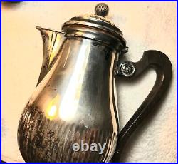 Christofle France Gallia Pattern 3 piece Silver Plate Coffee or Tea set
