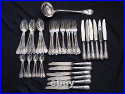 Christofle France'Marly' Flatware Set Silverplated Dinner Cutlery 49 pieces