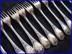 Christofle France'Marly' Flatware Set Silverplated Dinner Cutlery 49 pieces