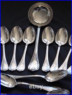 Christofle France'Marly' Flatware Set Silverplated Dinner Cutlery 49 pieces