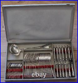 Christofle France'Marly' Flatware Set Silverplated Dinner Cutlery 49 pieces