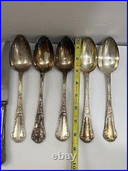 Christofle France flatware louis xv chrysanthemum Silver Plate 34 piece flatware