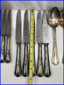 Christofle France flatware louis xv chrysanthemum Silver Plate 34 piece flatware