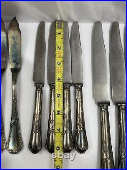 Christofle France flatware louis xv chrysanthemum Silver Plate 34 piece flatware