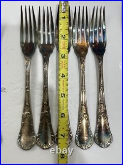 Christofle France flatware louis xv chrysanthemum Silver Plate 34 piece flatware