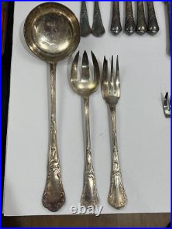 Christofle France flatware louis xv chrysanthemum Silver Plate 34 piece flatware