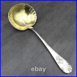 Christofle Gold Silver Plated Strawberry Spoon Waterlily Lily Pad Art Nouveau