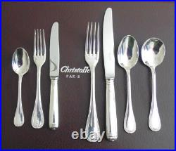Christofle Malmaison Silver Plated Flatware/Cutlery Service for 8 56 pieces