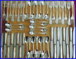 Christofle Malmaison Silver Plated Flatware/Cutlery Service for 8 56 pieces