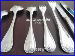 Christofle Malmaison Silver Plated Flatware/Cutlery Service for 8 56 pieces