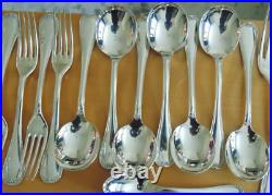 Christofle Malmaison Silver Plated Flatware/Cutlery Service for 8 56 pieces