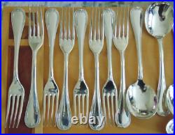 Christofle Malmaison Silver Plated Flatware/Cutlery Service for 8 56 pieces