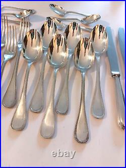 Christofle Pearl Silver Cutlery Set 24 Pieces 6 Guests Silver Plated