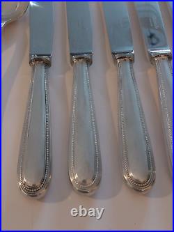 Christofle Pearl Silver Cutlery Set 24 Pieces 6 Guests Silver Plated