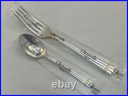 Christofle Silver Plate ARIA WITH GOLD RING 3-PIECE PLACE SETTING NEW