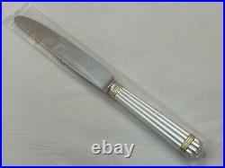 Christofle Silver Plate ARIA WITH GOLD RING 3-PIECE PLACE SETTING NEW