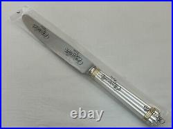 Christofle Silver Plate ARIA WITH GOLD RING 3-PIECE PLACE SETTING NEW