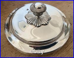 Christofle Silverplate Art Deco Large Caviar Serving Set New Insert Bowl Sleek