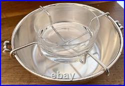 Christofle Silverplate Art Deco Large Caviar Serving Set New Insert Bowl Sleek