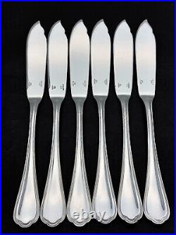 Christofle Spatours 12 piece Fish Knives & Forks Cutlery Set Silver Plated