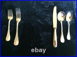 Christolfe silver plate flatware 6 place settings, 5 pieces