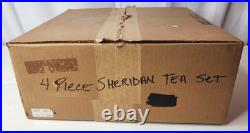 Coffee Tea Set Silver Plate Sheridan Silver Taunton VTG 4 Piece In Original Box