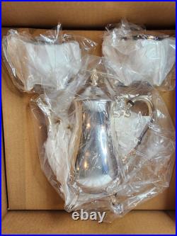 Coffee Tea Set Silver Plate Sheridan Silver Taunton VTG 4 Piece In Original Box