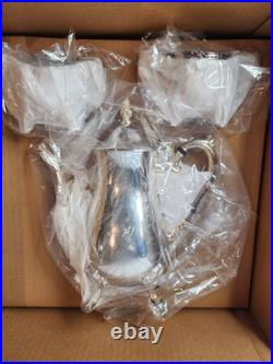 Coffee Tea Set Silver Plate Sheridan Silver Taunton VTG 4 Piece In Original Box