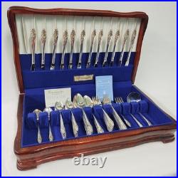 Community Oneida 1960's Evening Star 80 Piece Silver Plate Service Set With Box