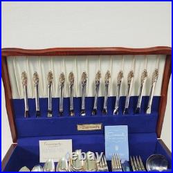 Community Oneida 1960's Evening Star 80 Piece Silver Plate Service Set With Box