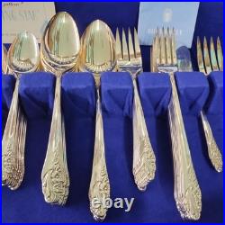 Community Oneida 1960's Evening Star 80 Piece Silver Plate Service Set With Box