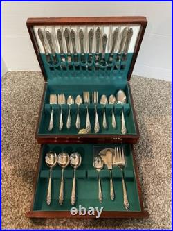 Community Oneida Evening Star 80 Piece Silver Plate Service With Box VINTAGE