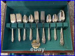 Community Oneida Evening Star 80 Piece Silver Plate Service With Box VINTAGE