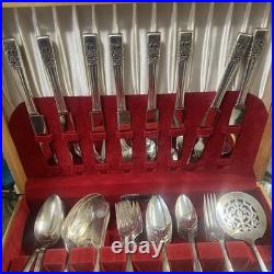 Community Silver Plate Flatware Set by ONEIDA w Anti Tarnish Box-55 Pieces