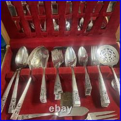 Community Silver Plate Flatware Set by ONEIDA w Anti Tarnish Box-55 Pieces
