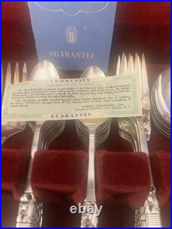 Community The Finest Silver Plate 62 Piece Set In Wooden Case