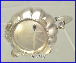 Continental Sheffield Melon Form Five Piece Silverplate Tea Set with Tray