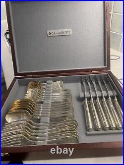 Cristofle Malmaison 30 piece cutlery canteen silver plate 1980's NEW Unused