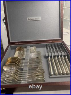 Cristofle Malmaison 30 piece cutlery canteen silver plate 1980's NEW Vintage