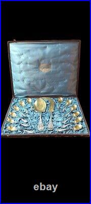 Cutlery Christofle silver Plate And Vermeill Circa 1930 French For 12, 14 Piece