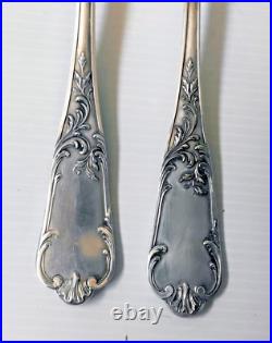 Cutlery Set 12 Pieces 6 Spoons 6 Forks Silver Plate Fresnais Art Nouveau